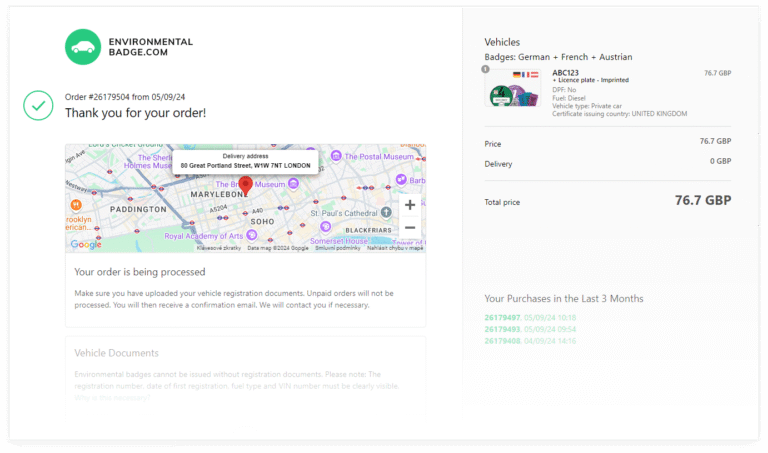 Order Status Page Preview